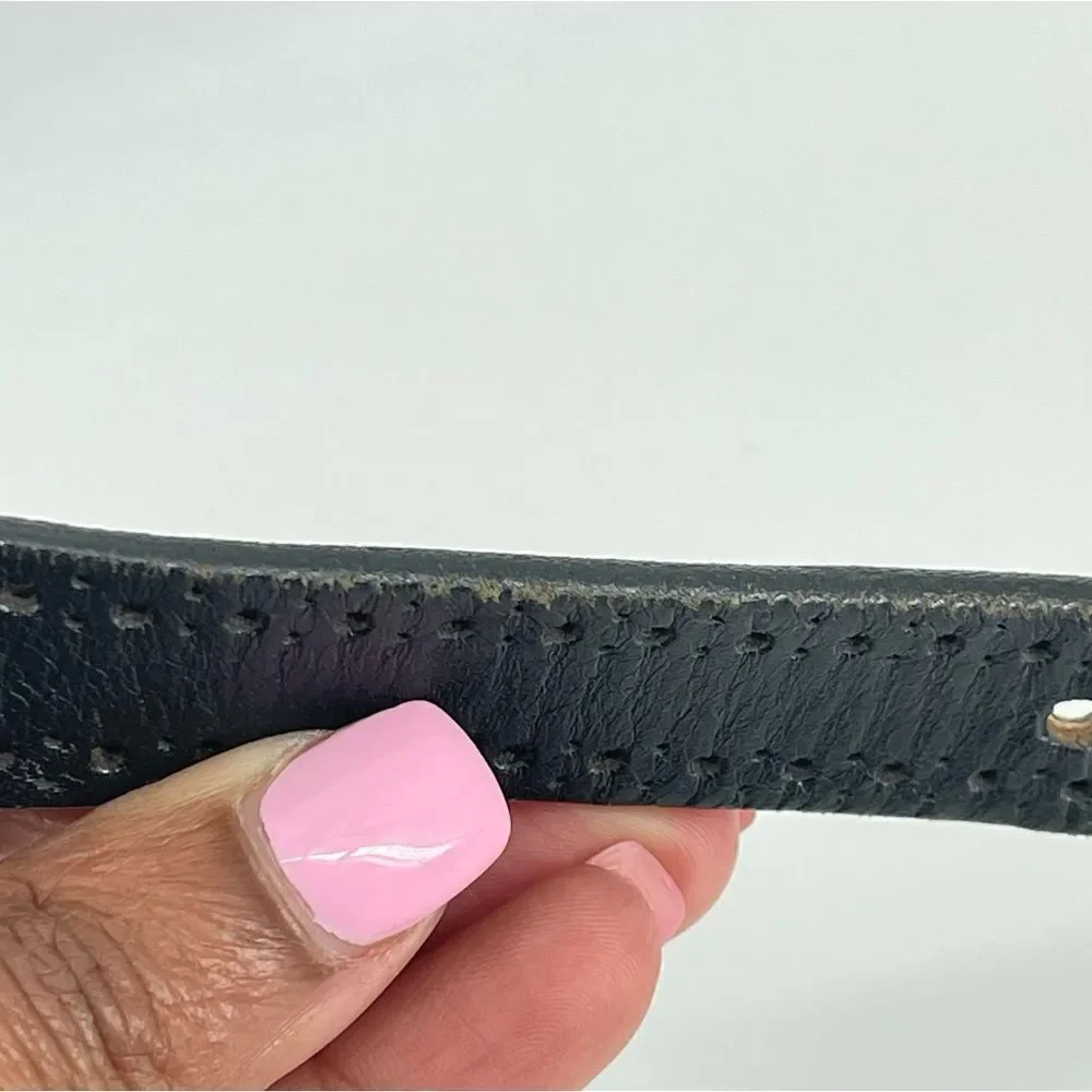 Banana Republic Women’s Black Genuine Italian Leather 184731 Skinny Belt Large